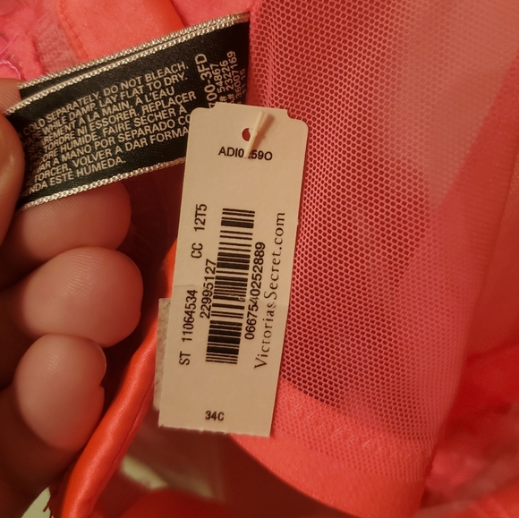 Victoria's Secret Hot Pink Lined Demi Lace Bustier Bra Size 34C - Picture 4 of 8